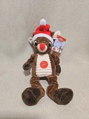 Rudolph The Red Nosed Reindeer Dog Pet Toy Squeaker 12" Plush New - Image 1 of 3