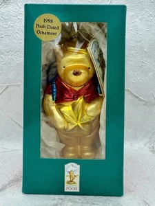 1998 Angel Winnie the Pooh Disney Blown Glass Ornament Midwest Germany W Tags - Picture 1 of 21
