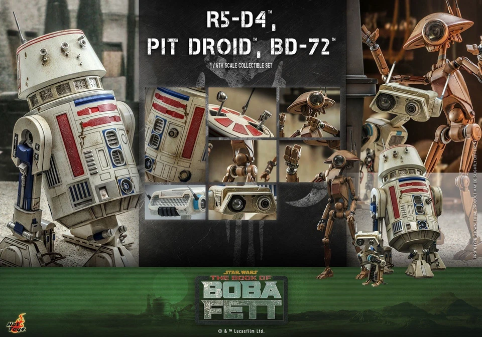 Набор фигурок R5-D4 Pit Droid BD-72 Hot Toys TMS086 STAR WARS Book of Boba Fett 1/6 - Изображение 1 из 4