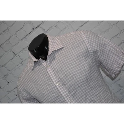 UNTUCKit Dress Shirt Mens Size XL Slim Fit 100% LINEN Pink Plaids Hawaiian  - Imagem 1 de 4