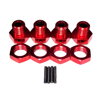 Arrma Mojave 4S BLX 17mm Red Aluminum Wheel Hexes & Nuts Front Rear Hex Kraton - Imagem 1 de 4