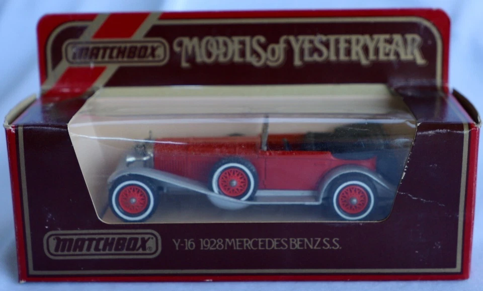 Y-16 1928 Mercedes Benz SS Matchbox Models of Yesteryear Red Silver 1984 Box - Image 1 of 1