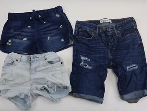 Mädchen Abercrombie Kinder Jeansshorts 9/10 Lucky Brand 3 Paar Shorts Paket - Bild 1 von 4