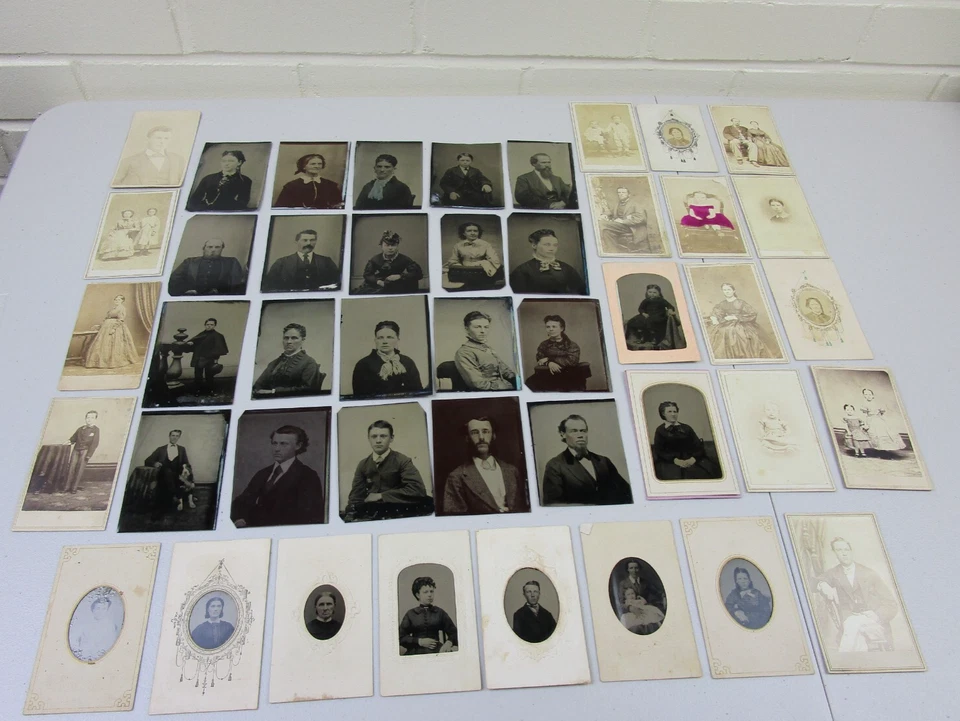 Antique 1800s/1900s Photographs Lot of (44) Tintypes, Ambrotypes, Some Framed - Image 1 of 4