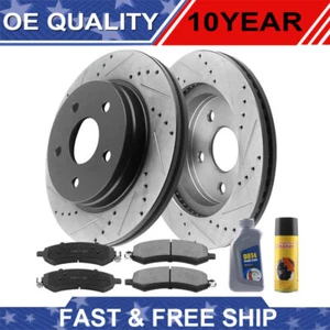 Front Rotors and Brake Pads for Dodge Durango Ram 1500 Chrysler Aspen w/ Fluid - Picture 1 of 6