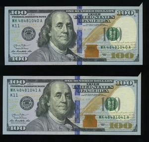 #2 CONSECUTIVE 2013 $100 CUTTING ERRORS - Picture 1 of 3