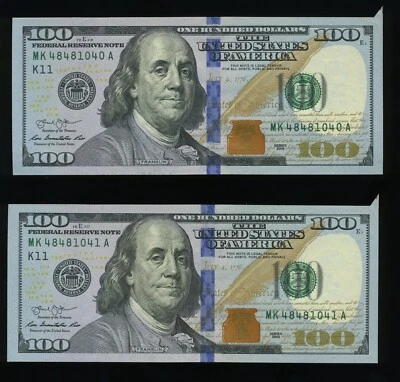 #2 CONSECUTIVE 2013 $100 CUTTING ERRORS - Image 1 of 3