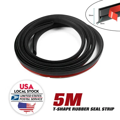 Faro Coche Inclinado Tipo T 5M Tira de Sellado de Goma Borde Borde Borde Universal Negro Foto 1 de 4