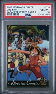 PSA 10 SPECIAL COMBO 2008 DRAGON BALL X ONE PIECE MORINAGA JAPANESE WAFER - Picture 1 of 2