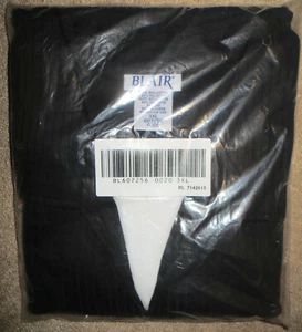 NEW w/Tags NWT BLAIR Plus Size 3X TOP Layered Short Sleeve BLACK Ribbed Shirt - Picture 1 of 11