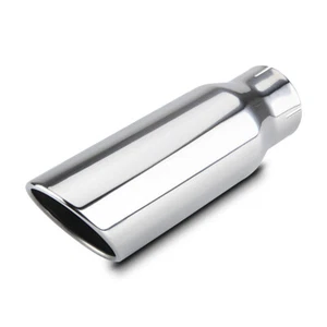 3" Inlet Clamp On Diesel Exhaust Tip 4" Outlet 12" Long Polished Stainless Steel - Bild 1 von 8