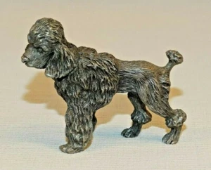 CUTE SPOONTIQUES MINIATURE PEWTER FIGURINE SMALL STANDARD POODLE STANDING - Picture 1 of 6