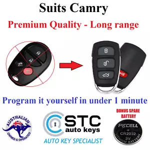 REMOTE CONTROL SUITS TOYOTA CAMRY 2006 2007 2008 2009 2010 2011 BONUS BATTERY! - Picture 1 of 12