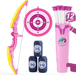 Arco E Frecce per Bambini Con Luci LED, Set Di Giocattoli Con Arco E Frecce Con - Foto 1 di 12