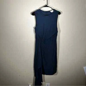 NWT Milly Side Twist Sheath Silk Blend Navy Rachael Party Dress Size 8 - Picture 1 of 12