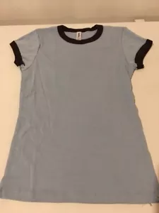 Bella Women's Baby Blue & Brown Shirt - 100% Cotton - Picture 1 of 8