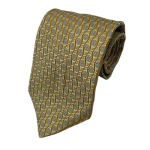 Ermenegildo Zegna Luxus Seidenkrawatte Geometrisches Muster Gold Silber Designer Krawatte - Bild 1 von 4