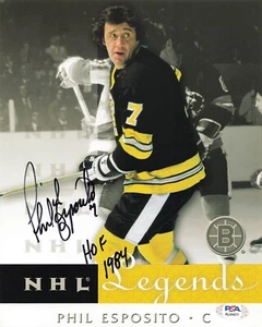 Phil Esposito HOF 1984 Boston Bruins Signed Autograph 8 x 10 Photo PSA DNA - Picture 1 of 2