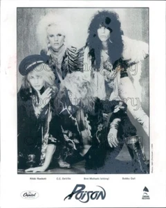 1989 Glam Metal Band Poison 1980s Bret Michaels CC DeVille Rikki Press Photo - Picture 1 of 2