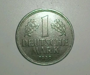 1950-G BUND WESTDEUTSCHLAND 1 MARK MÜNZE , KM-110 , SCHÖN VZ , 2 KLEINE RANDBEULEN - Bild 1 von 3