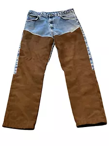 Wrangler Pro Gear Denim Tela Rinforzata Spazzola da Caccia Pantaloni da Lavoro Uomo 37X32 - Foto 1 di 8