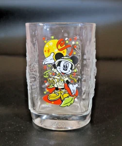 McDonalds Square Glass Cup Disney "World Animal Kingdom" Mickey Mouse 2000 - Picture 1 of 9