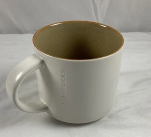 Starbucks 2013 Beige / Tan Flecked Inside 14oz. Wide Mouth Mug - Picture 1 of 4