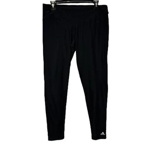 Adidas Climalite Black Mid Rise Cropped Leggings Size L - Picture 1 of 11
