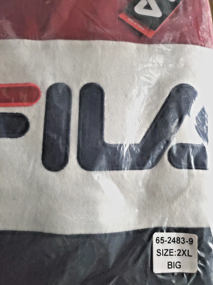 FILA Unisex hoodie sweatshirt 2XL Big pullover,3 color, White Red and Blue, New  - Image 1 of 4