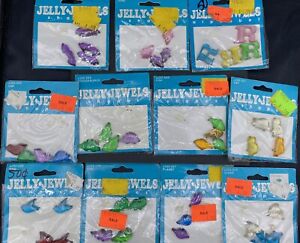 Vintage Jelly Jewels Shapes For Earrings, Buttons, Crafts, Shirts, Jackets Lot