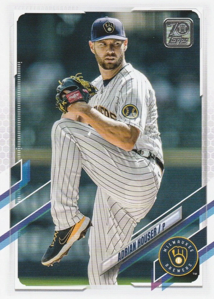 ADRIAN HOUSER (Brewers) 2021 Topps Update Series Card - Card Number US55 - Image 1 of 2