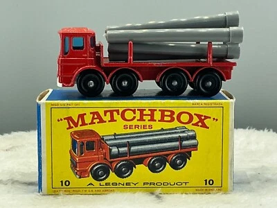 matchbox,Lesney#10D Pipe truck, WHITE GRILLE,N,Mint boxed all original - Image 1 of 4