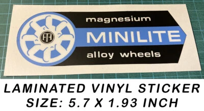 MINILITE ALEACIÓN MAGNESIO LLANTAS VINILO PEGATINA CALCOMANÍA - SCCA - CARRERAS VINTAGE Foto 1 de 2
