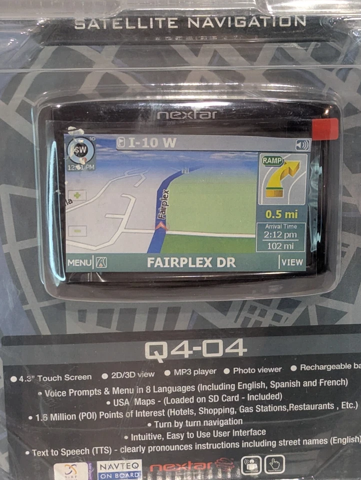Nextar Satellite Navigation 8 Languages 4.3" Touch Screen Q4-04 2D/3D New Sealed - Image 1 of 4