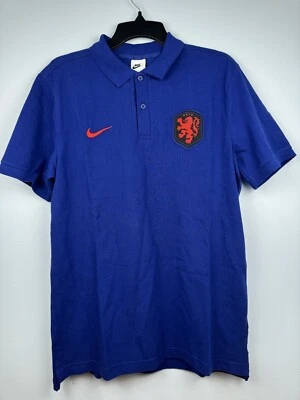 Nike Netherlands Men's Soccer Polo Deep Royal Blue/Habanero Red Size Medium - Image 1 of 4