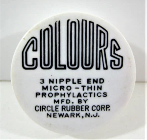 Vintage Colours Rd Black Old Full Condom Pack #1 Circle Rubber Newark - Picture 1 of 1