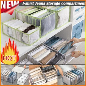 1x T-Shirt Jeans Schrank Kleidung Hosenfach Aufbewahrungsbox Fach Organizer - Bild 1 von 15