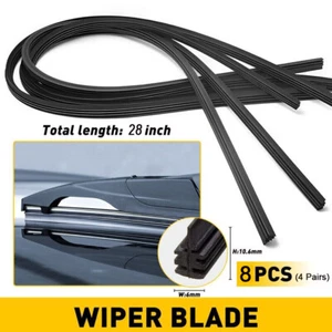 8 x pcs Universal 28" Car Bus Silicone Frameless Windshield Wiper Blade Refills - Picture 1 of 9