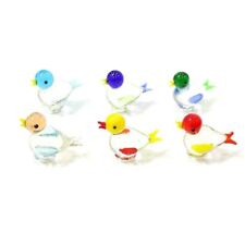 6 Stück bunte niedliche Vogel-Mini-Figuren aus Glas, Ornamente, Feengarten,...