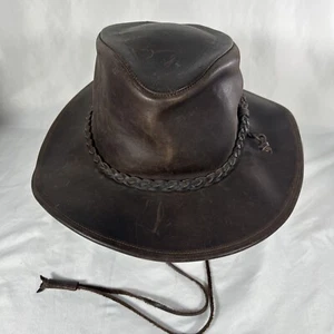Sombreros Pampa Argentina Pferd braun Leder Outback Cowboy Hut Größe L - Bild 1 von 15