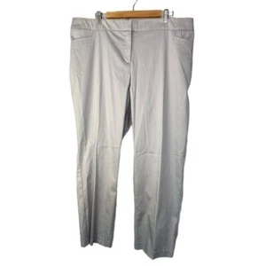 NWT Avenue women’s sateen trousers  pants slacks light gray size 18 - Picture 1 of 12