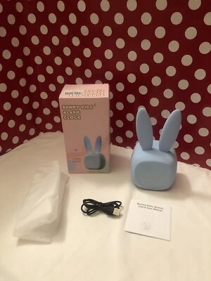 Alarm Clock for Kids, Bunny Night Light Kids Alarm Clock for Girls Boys (Blue) - Image 1 of 4