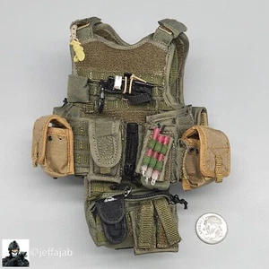 1:6 scale Custom DamToys 1st SFOD-D Gunner OD Green RAV Vest 12" Figures - Picture 1 of 15