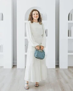 The Drop women's ivory tiered maxi dress by @withloveleena - Picture 1 of 5