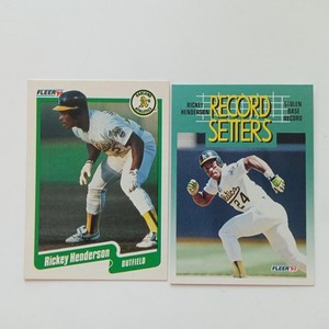 Rickey Henderson 1992 Fleer #681 & 1990 Fleer #10