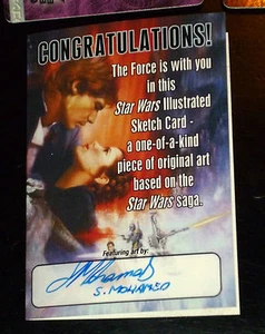 STAR WARS THE EMPIRE STRIKES BACK SKETCH CARD BY SOL MOHAMED CARD 1/1 CARTE ESB - Picture 1 of 3