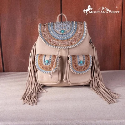 Рюкзак хаки коллекция Montana West с цветочной вышивкой - Изображение 1 из 4