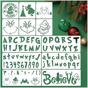 Weihnachtsschablonen zum Bemalen auf Holz Wiederverwendbar Frohe Weihnachten Buchstaben Feier... - Bild 1 von 9