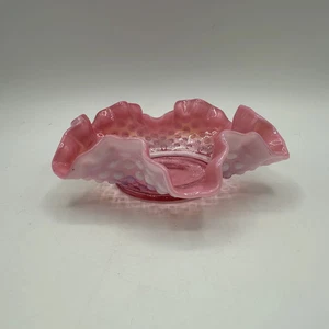 Fenton Pink Opalescent Hobnail Bon Bon Dish - Picture 1 of 8