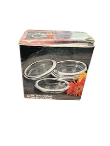 International Silver Company 3er Set Glasuntersetzer Borte mit Versilberung - Bild 1 von 8